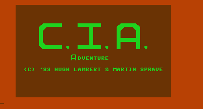 C.I.A.  Adventure Title Screen